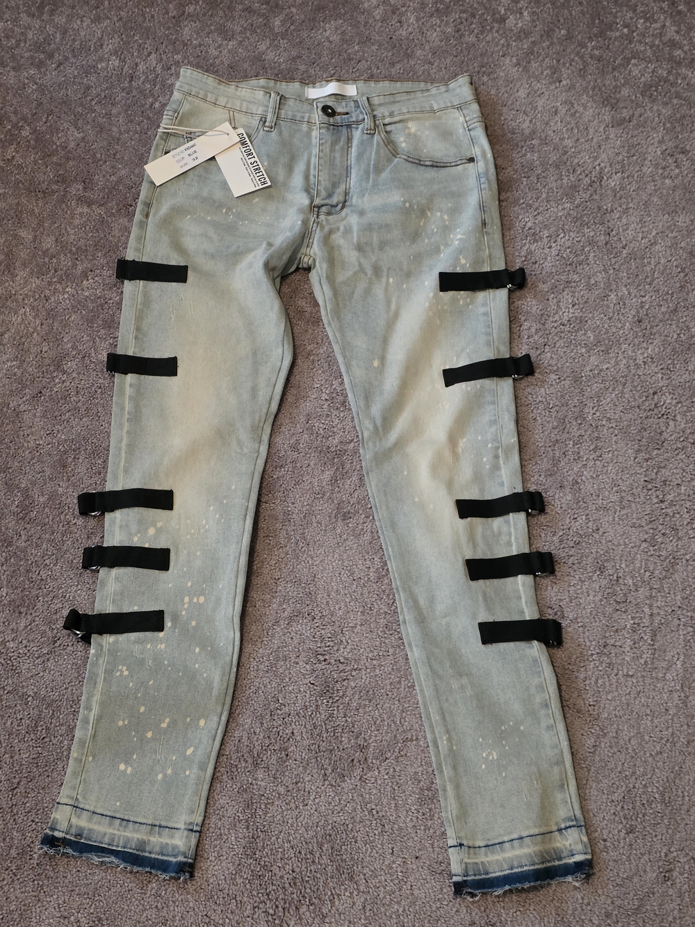 KDNK Mens Light Wash Skinny Jeans Size 32